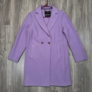 J.Crew Coat Womens 6 Lilac Italian Boiled Wool Button Daphne Overcoat Easter
